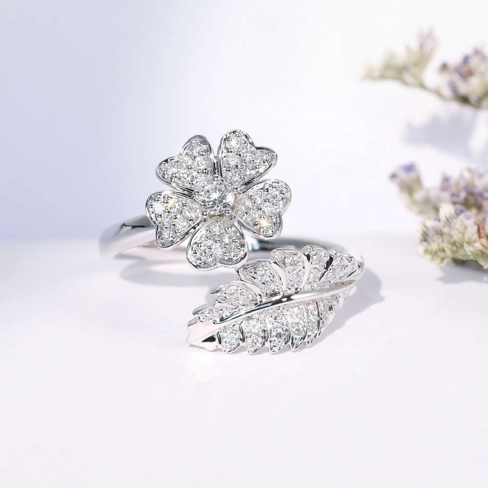 Creative Flower Ring Big Flower Full Diamond Ring - Minihomy