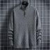 Fall Winter Men Half Zip Sweater Diamond Lattice Sweater: Elevate Your Winter Style - Minihomy