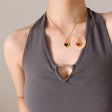 Double-Sided Color Heart-shaped Necklace Ins Style Niche Design - Minihomy