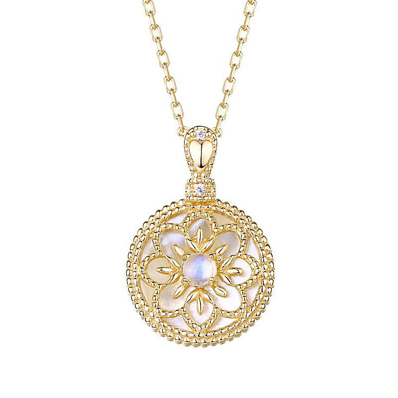 Fashion Trend Chinese Style White Shell Moonstone Necklace - Minihomy