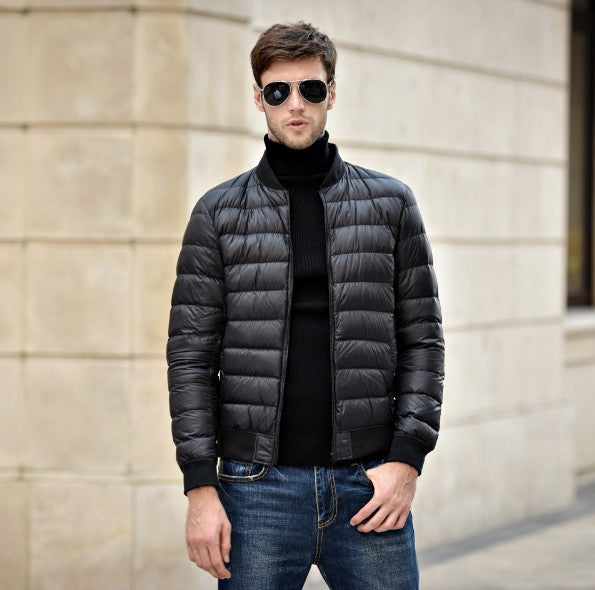 Men's Stand Collar Down Jacket - Oversize Slim Fit - Minihomy