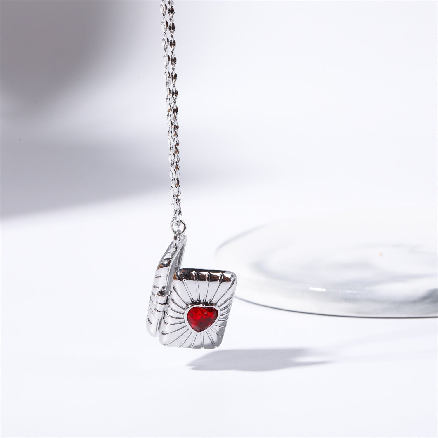 Retro Love Zircon Album Box Personalized Necklace