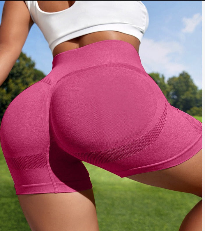 Women Sport Seamless Short Leggings High Waist Elastic Solid Yoga Leggings Pants