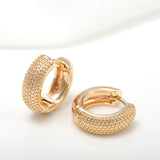 Korean Gold Round Earrings - Semi-Glossy Semi-Lug Ear Buckle