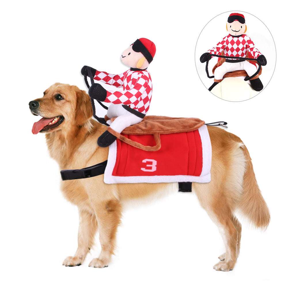 Cartoon Pet Cowboy Horseback Riding Costume Pet Supplies - Minihomy