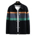 Men's Fall Lapels Color Matching Cardigan Sweater Coat - Minihomy