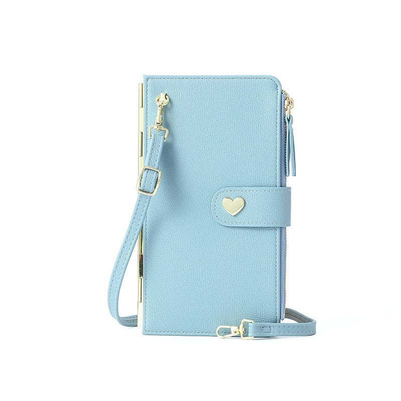 Mobile Phone Bags With Transparent Touch Screen Love Buckle Long Wallet Women Multifunctional Crossbody Shoulder Bag - Minihomy