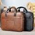 Men's Leather Computer Bag - Casual Shoulder Crossbody for Work & Travel - Minihomy