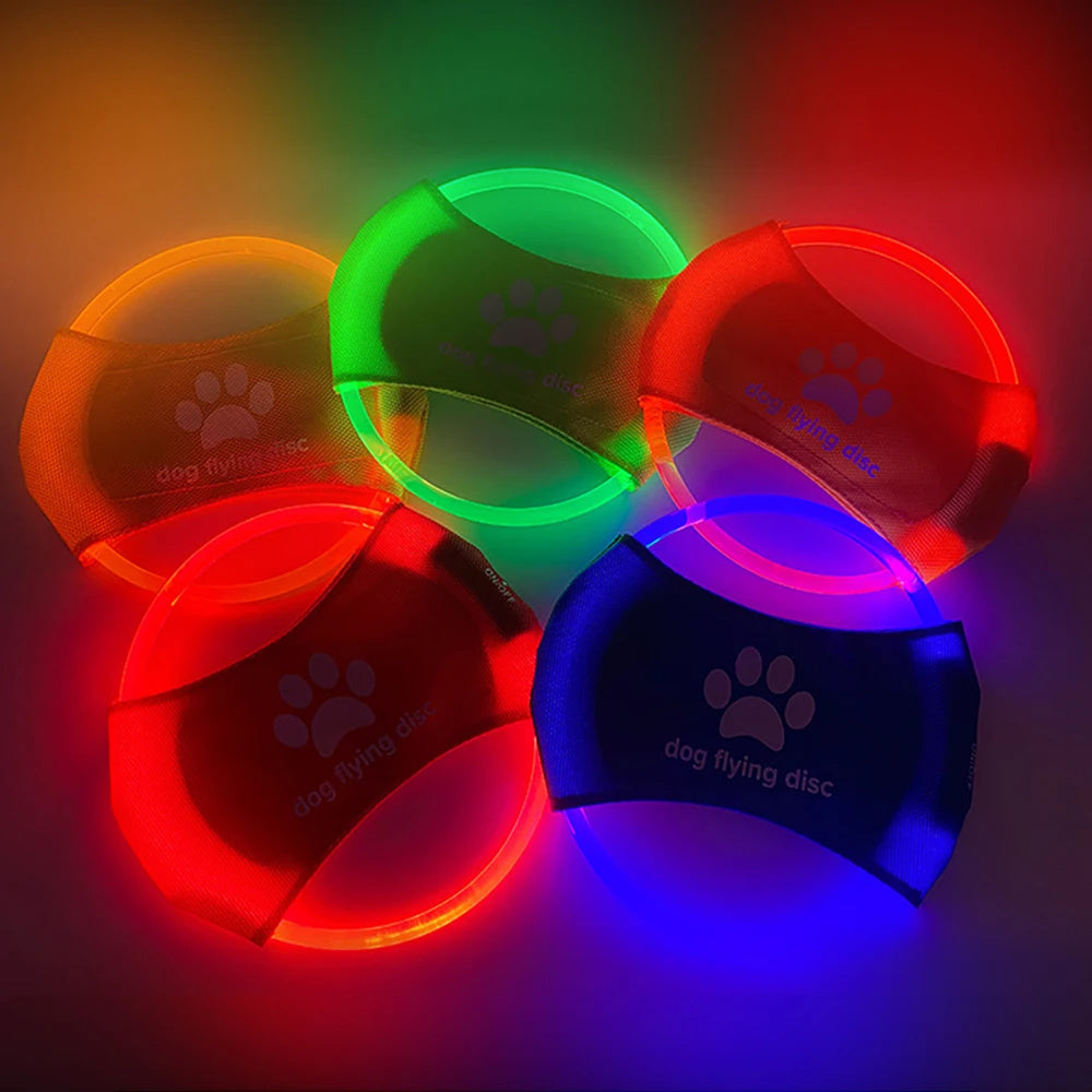 Dog Flying Discs Light Glowing LED LuminousTrainning Interactive Toys Game Flying Discs Dog Toy Pet Dog Accessories Pet Products - Minihomy