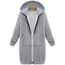 Hooded Long Sleeve Sweater Fleece Long Jacket - Minihomy