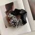 Leopard Print Leather Stitching New Color Block Large Intestine Hair Ring - Minihomy