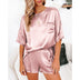 Pajama Set Short Sleeve Sleepwear Women Home Clothing - Minihomy