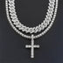 Cross 4.0mm Diamond Studded Single Row Necklace - Minihomy