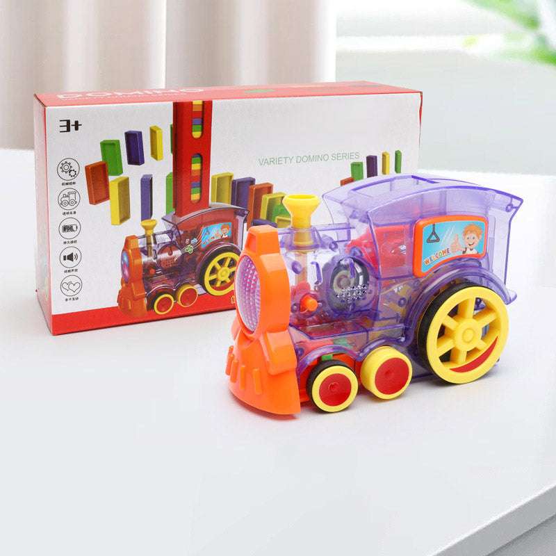 Domino Train Toys - Automatic Release Electric Building Blocks Train Toy - Minihomy