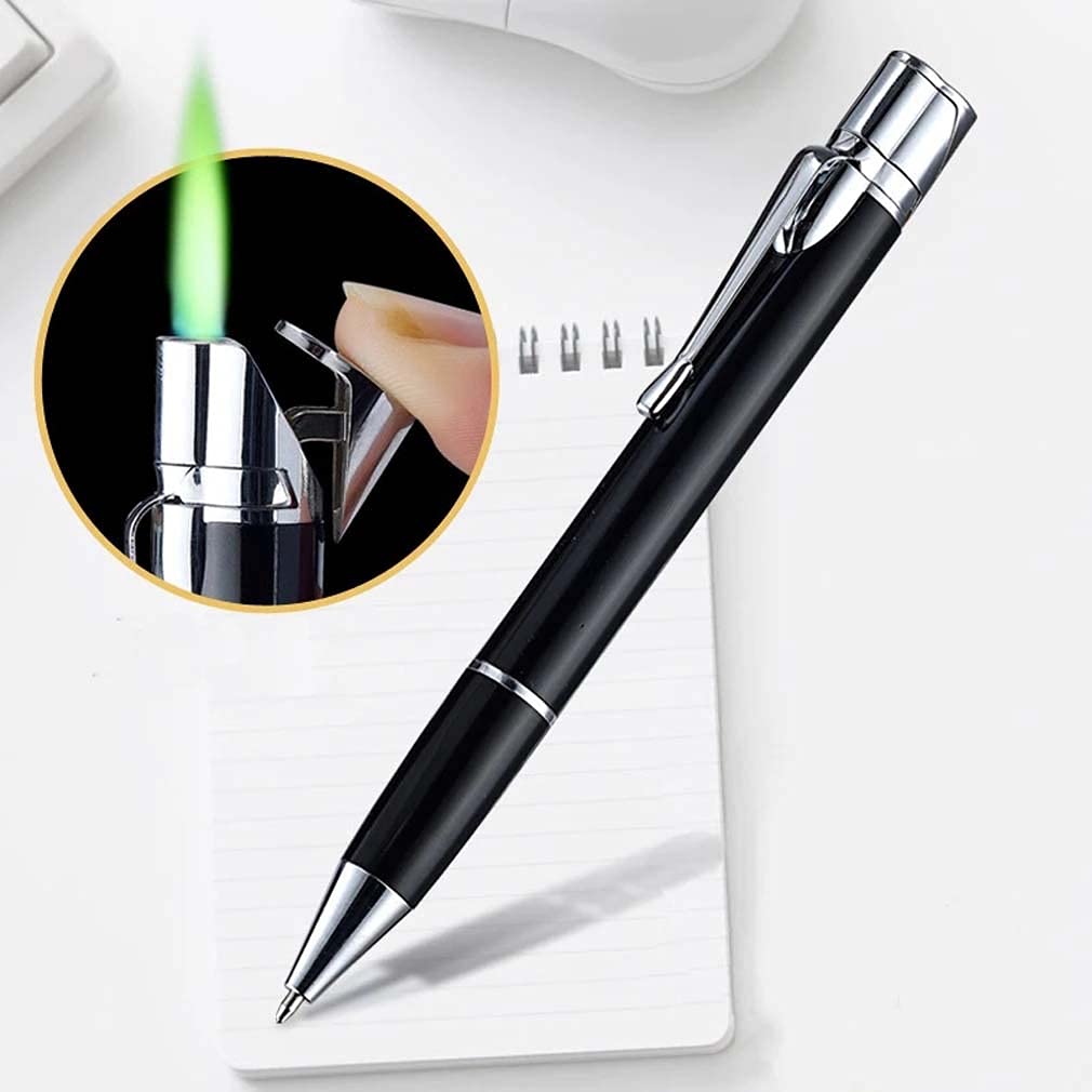 Creative Metal Signature Pen Lighter - Windproof Gas Inflatable Jet Lighter - Minihomy