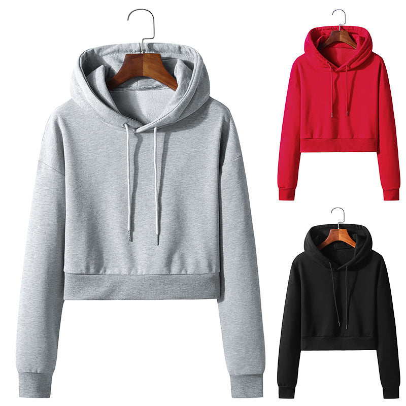 Cotton Hooded Pullover Short Sweater Exposed Navel: Cozy Comfort with a Stylish Twist - Minihomy