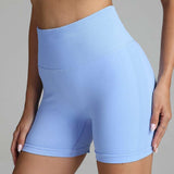 High Waist Yoga Shorts for Women - Seamless, Solid Color, Hip-Lifting Fitness Pants - Minihomy