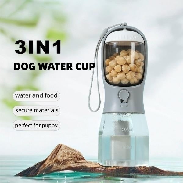 Drinking Food Garbage Bag Three-in-one Portable Small Multi-functional Pet Cups - Minihomy