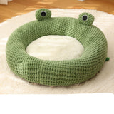 Pet Cat Dog Nest Little Frog Series Warm Plush Mat Autumn Winter Pet House - Minihomy