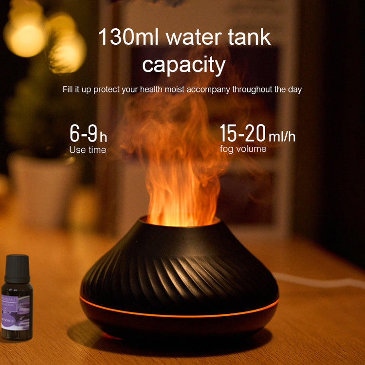 Drop Shipping RGB 130ML Flame Humidifier Diffuser Aroma Essential Oil Fire Flame Aroma Diffuser - Minihomy