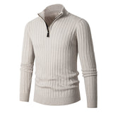 Men's Long-sleeved Half-turtleneck Zip-up Sweater - Minihomy