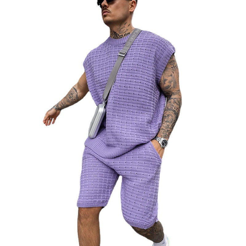 Men's Loose Trendy Short-sleeved Shirt Shorts Two-piece Suit - Minihomy