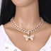 Hip Hop Trend Ins Style Diamond Butterfly Cuban Pull Daikin Clavicle Chain - Minihomy