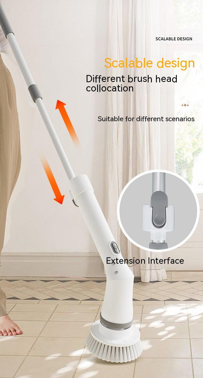 Electric Scrubber Cleaning Wall Long Handle Elbow Telescopic Multifunction Cleaning Brush - Minihomy