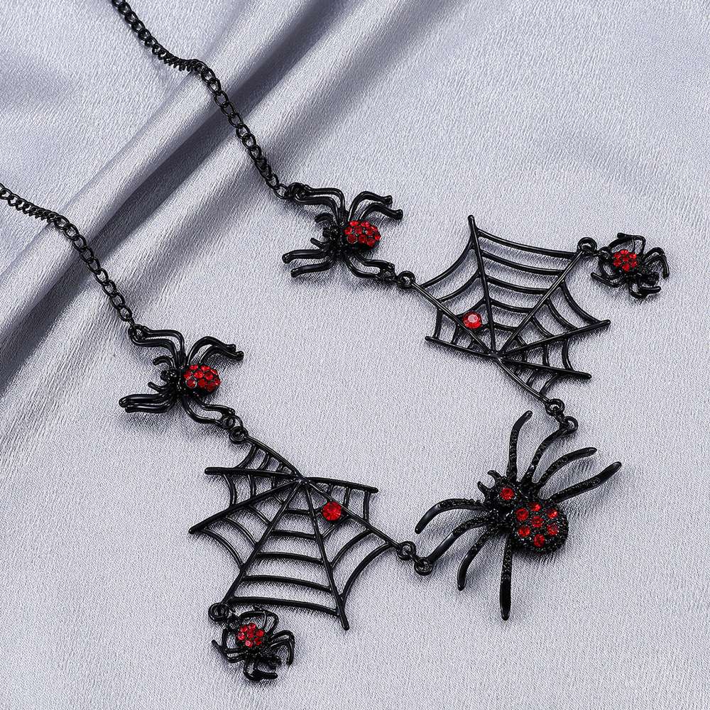 Halloween Spider Web Clavicle Necklace - Gothic Fashion Jewelry