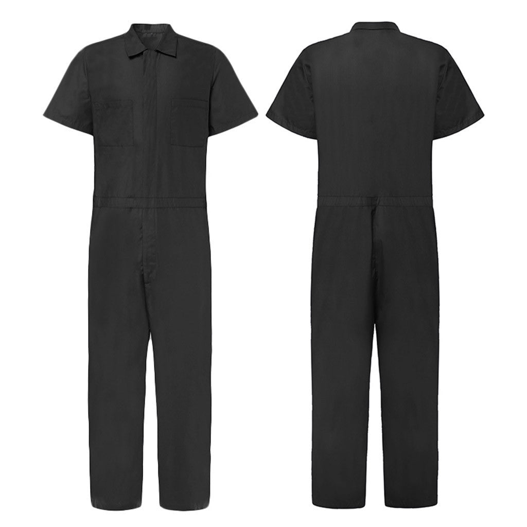 Men's Multi Pocket Lapel Collar Loose Casual Jumpsuit - Minihomy