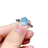 Natural Fireworks Cutter Sky Blue Topaz Ring - Minihomy