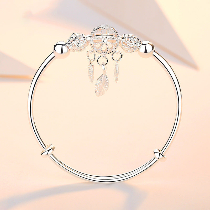 Dreamcatcher Silver Plated Bracelet: Exquisite Fashion for Women - Minihomy