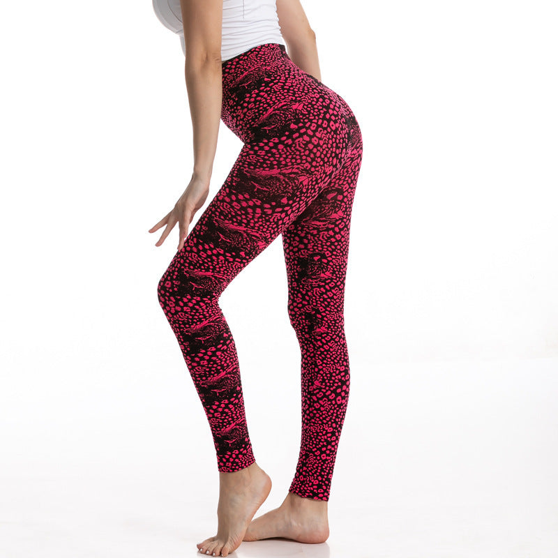 Gym High Waist Leopard Print Leggings - Minihomy