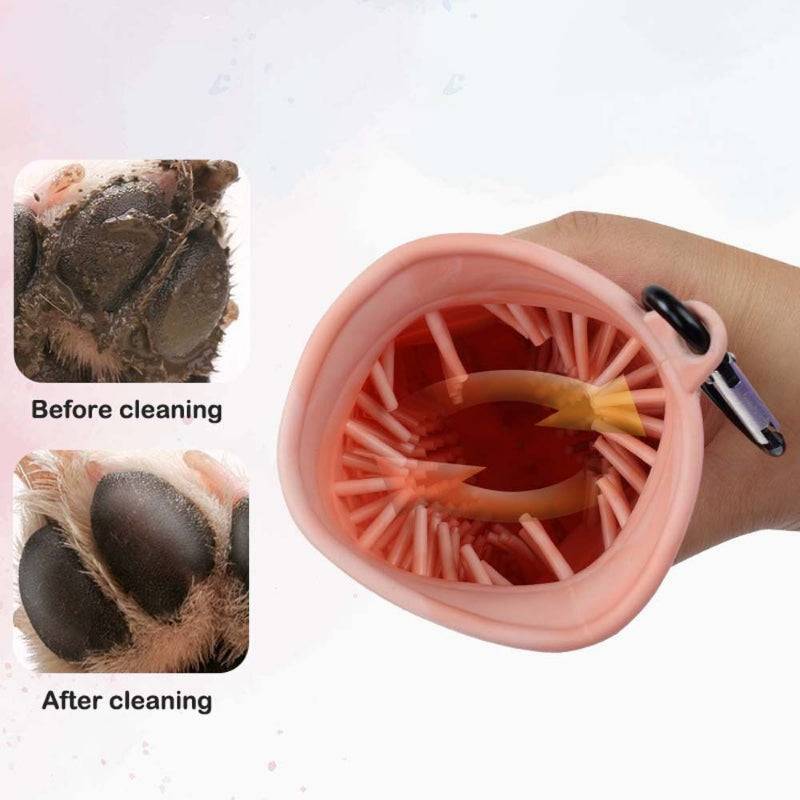 2 In 1 Dog Paw Cleaner Cup Soft Pet Dog Foot Cleaning Washer Brush Cup - Minihomy