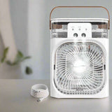 Charging Version 3-In-1 Air Humidifier Cooling Fan with LED Night Light - Minihomy