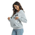 Casual Cat Print Hoodie With Big Pocket for Pets - Women's Long Sleeve Sweater - Minihomy