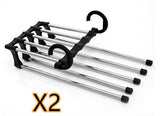 5-in-1 Multifunctional Wardrobe Hangers - Stainless Steel Clothes Hangers for Pants, Shirts, & More - Minihomy