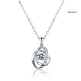 Female 925 Silver Ocean Heart Necklace - Minihomy