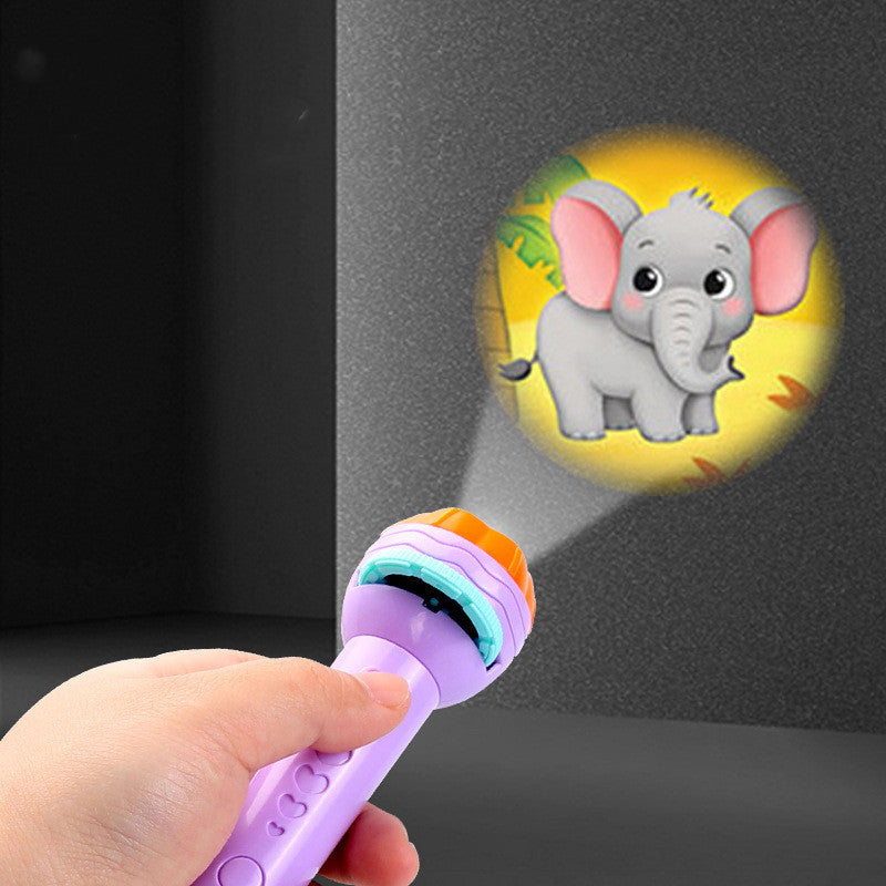 Cartoon Projector Flashlight - 80 Patterns, Creative Kids Toy, Bedtime Stories - Minihomy