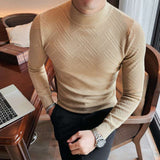 Men's Casual Solid Color Slim-fit Half Turtleneck Sweater: Elevate Your Winter Wardrobe - Minihomy