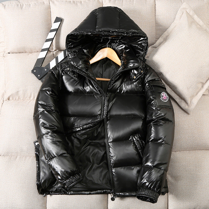 Men's Casual Solid Color Hooded Warm Jacket - Minihomy