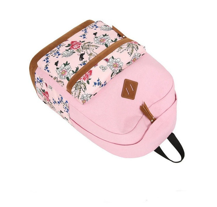 Floral Bags 3pcs Schoolbag Backpack Lunch Bag And Wallets: Your Stylish Companion for Every Adventure - Minihomy