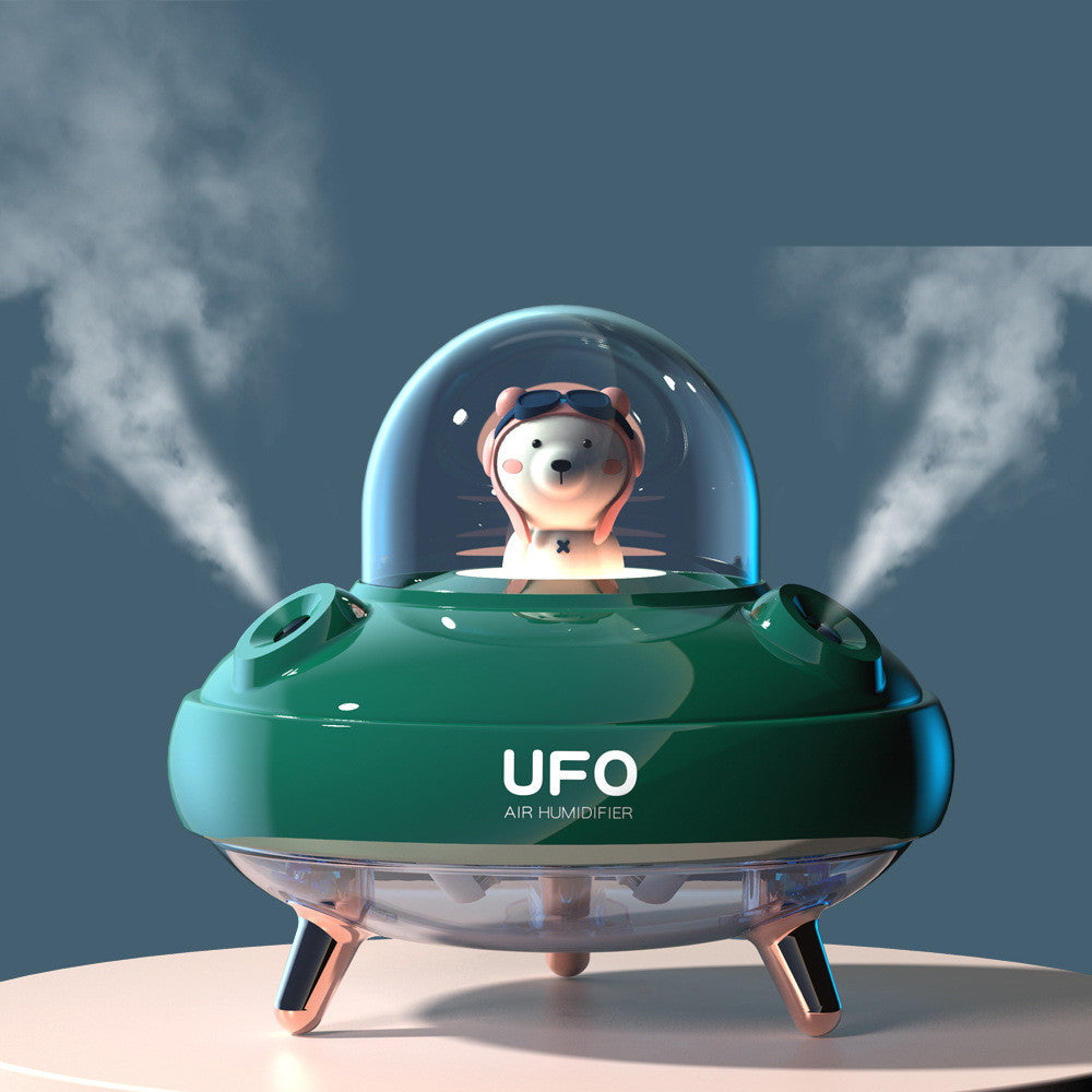 Dual Nozzles Wireless Air Humidifier - UFO Cartoon Bear Water Diffuser - Minihomy