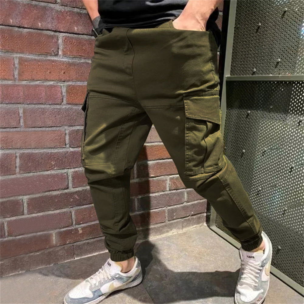 Mens Sports Pants With Pockets Casual Cargo Trousers - Minihomy