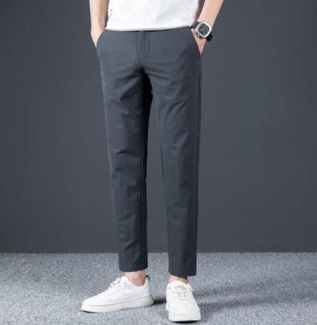 Ice Drape Men's Polyester Cropped Pants: Stay Cool and Stylish - Minihomy