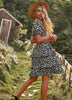 Floral Ruffle Summer Dress Short Sleeve Off Shoulder Mini Dress Beach - Minihomy