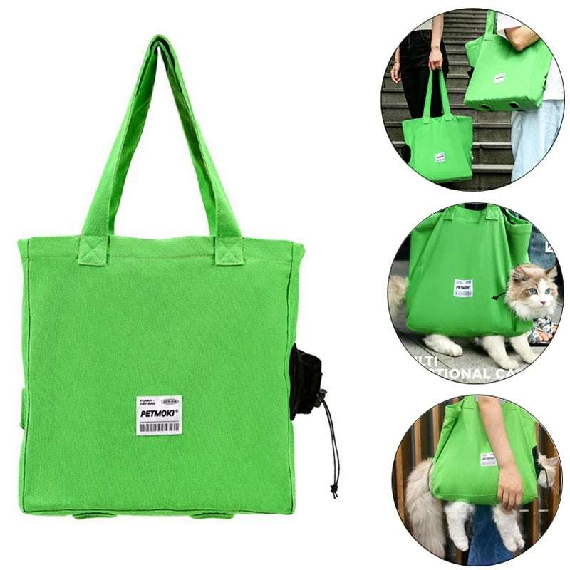 Escape-Proof Pet Carrier Bag - Breathable Canvas Dog & Cat Shoulder Bag with Large Capacity - Minihomy