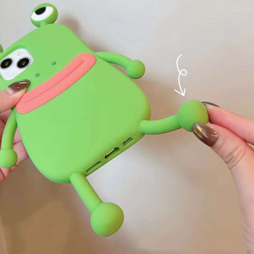 Funny Silicone 3D Frog Phone Case Cartoon Cute Shockproof Bumper Cover - Minihomy