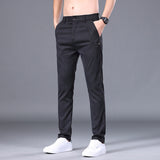 Men's Tencel Straight Trousers Slim Fit Skinny Pants - Minihomy