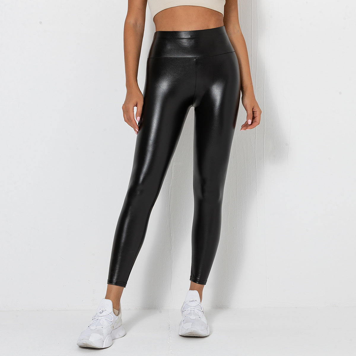 PU Bright Large Leather Pants For Women